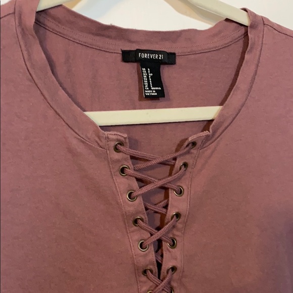 Forever21 Lace up T-shirt - Picture 2 of 3